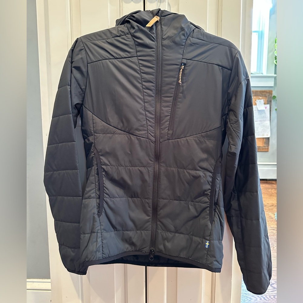 Fjallraven Black Hooded Puffer Jacket